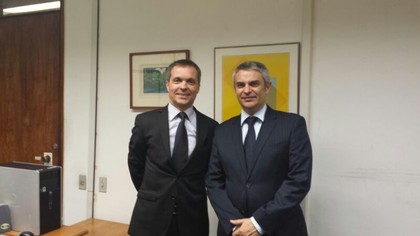 Brandelli se reúne com o chefe da Divisão de PI do MRE, Marcelo Della Nina. Imagem: INPI / Reprodução.